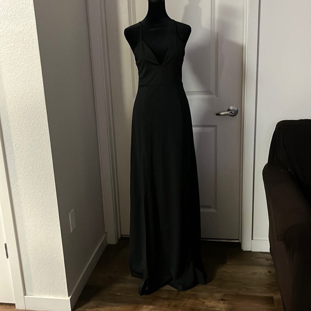 Size small black maxi dress with dual slits